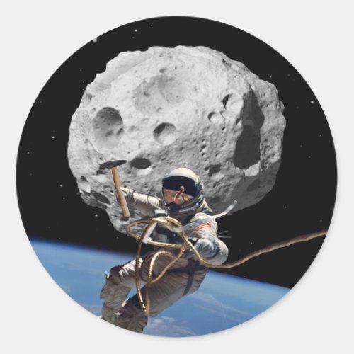 Asteroid Miner Classic Round Sticker