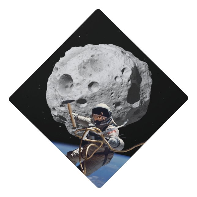 Asteroid Miner Graduation Cap Topper (Front)