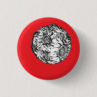 Asteroid on red background button