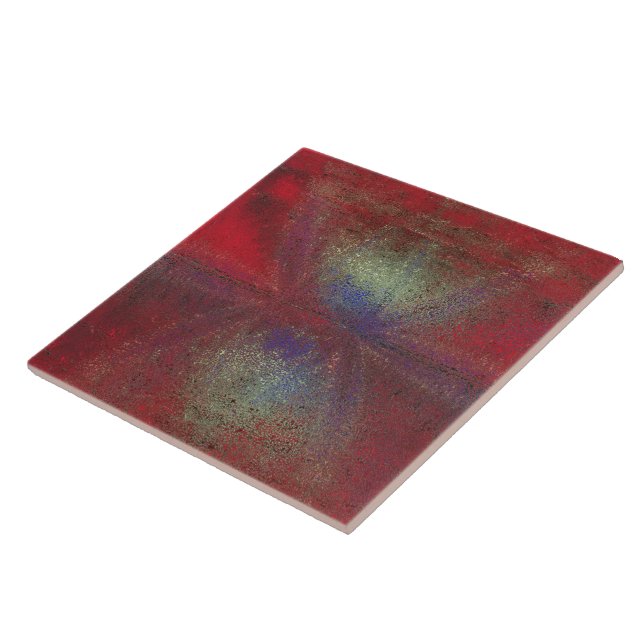 Asteroid Strike Digital Abstract Ceramic Tile (Side)
