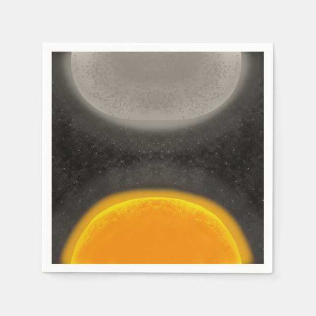 Asteroids Sun Moon Galaxy Boys Birthday Party Napkins (Front)
