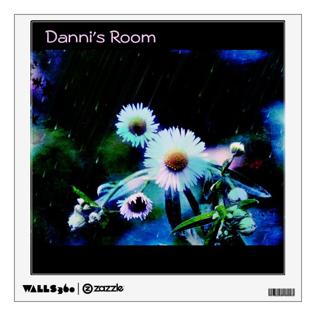 Asters Aglow Personalized Wall Decal (Front)
