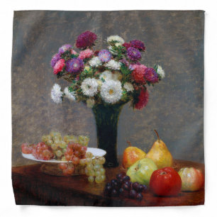 Asters and Fruit, Henri Fantin-Latour Bandana