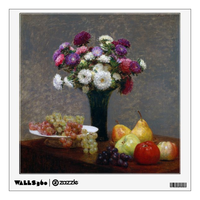 Asters and Fruit, Henri Fantin-Latour Wall Decal (Front)