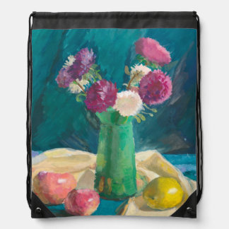 Asters Drawstring Bag