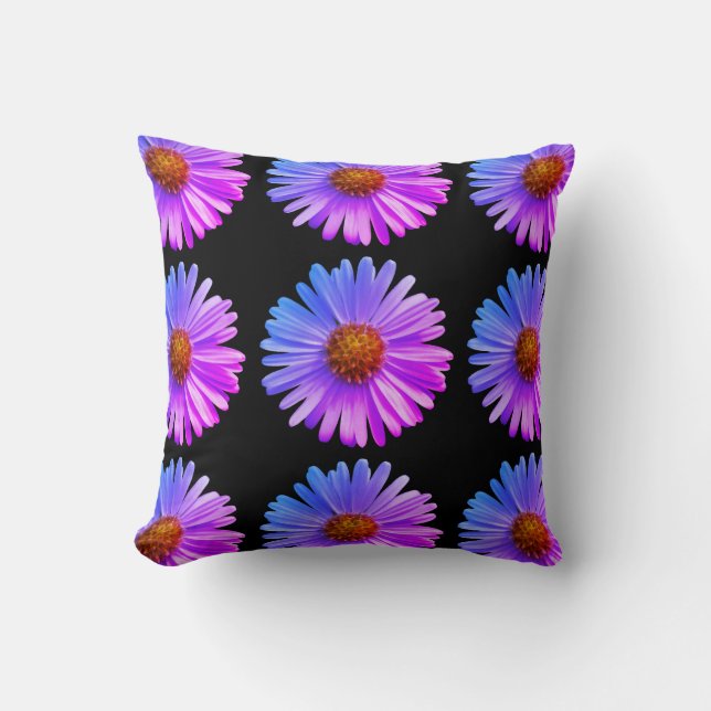 Asters Throw Pillow (Front)