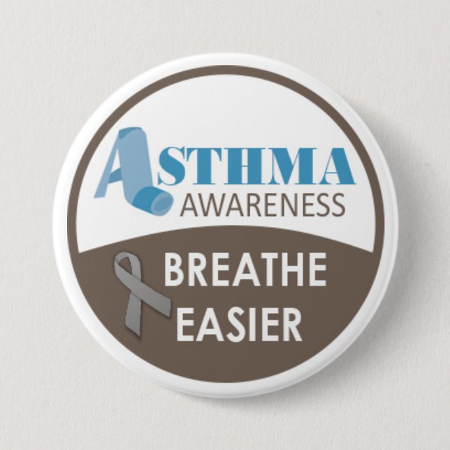 Asthma Awareness 3" Large Badge Button (Front)