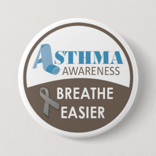 Asthma Awareness 3" Large Badge Button