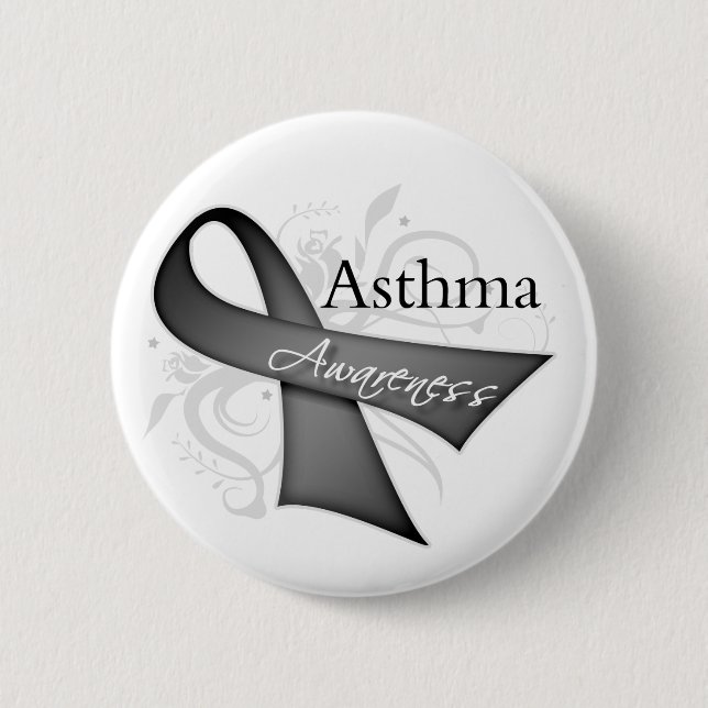 Asthma Awareness Ribbon Button (Front)