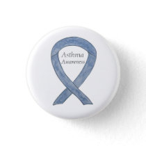 Asthma Awareness Ribbon Custom Art Pin Buttons