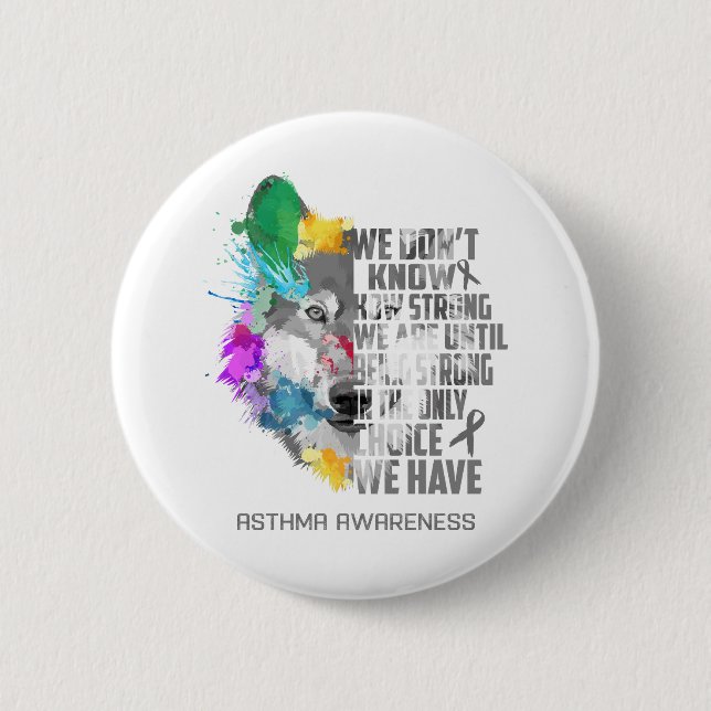 Asthma Awareness Ribbon Support Gifts Button (Front)