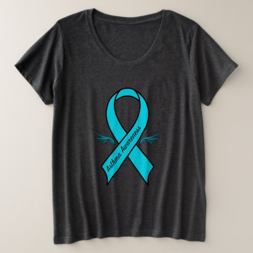 Asthma Awareness Ribbon with Wings Plus Size T_Shirt