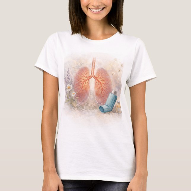 Asthma Awareness T-Shirt | Botanical Lung Design (Front)
