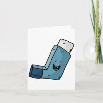 Asthma Inhaler happy cartoon Card