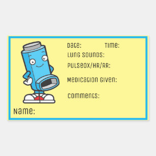 Asthma Medication School Nurse Rectangular Sticker