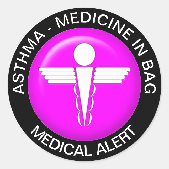 ASTHMA - Medicine in bag Classic Round Sticker (Front)