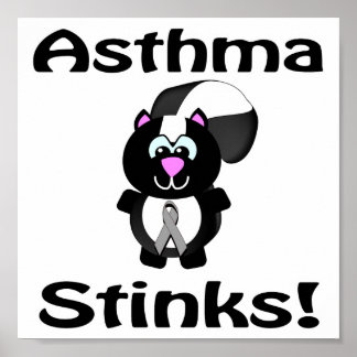 Asthma Stinks Skunk Awareness Design Poster