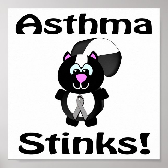 Asthma Stinks Skunk Awareness Design Poster (Front)