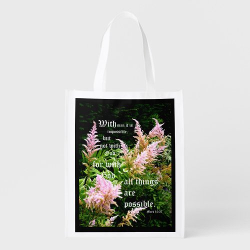 Astilbe with Mark 1027 Grocery Bag