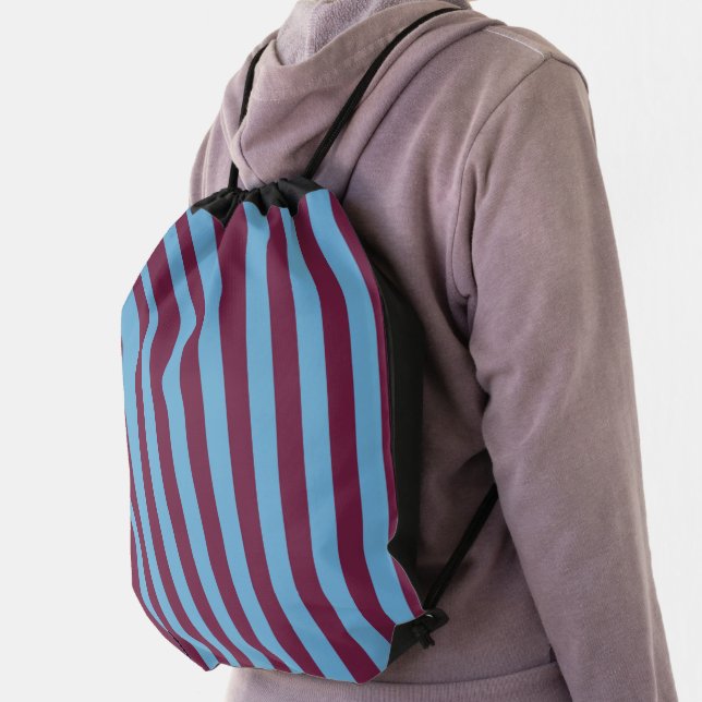 Aston Villa stripes football club colors premier l Drawstring Bag (Insitu)