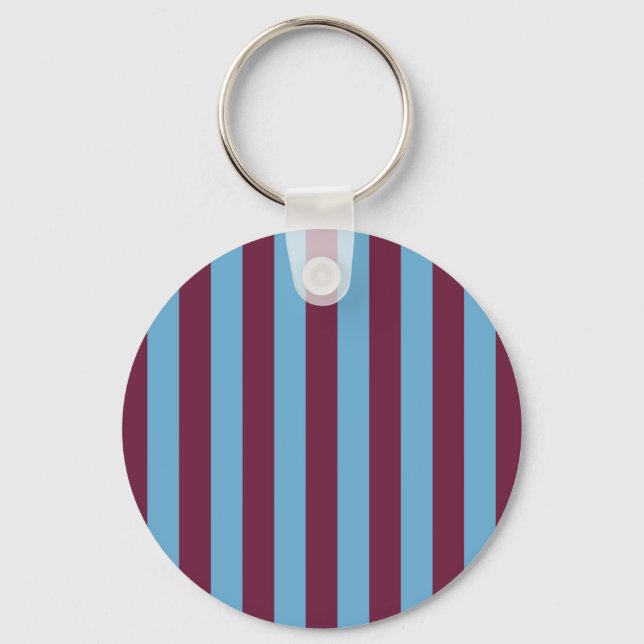 Aston Villa stripes football club colors premier l Keychain (Front)