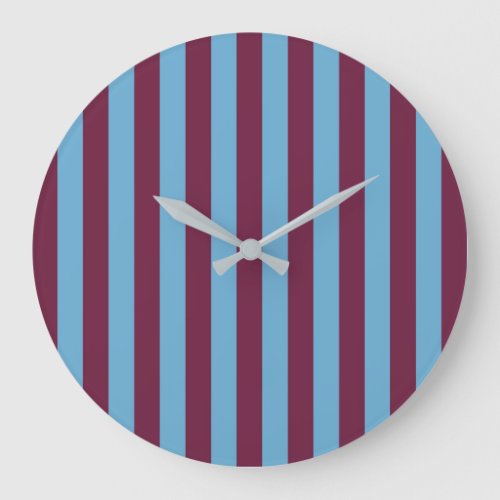 Aston Villa stripes football club colors premier l Large Clock