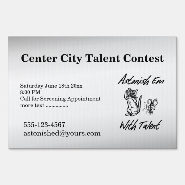 Astonish Them with Talent Custom Advertising Sign (Front)