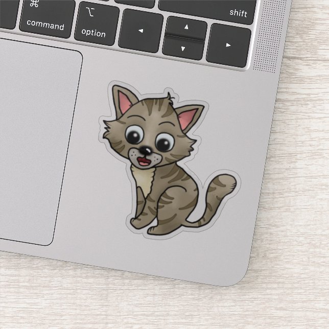 astonished cat sticker (Detail)