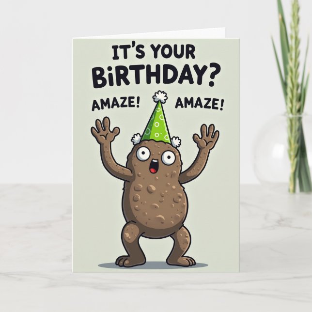 Astonished Veggie Birthday Card (Front)