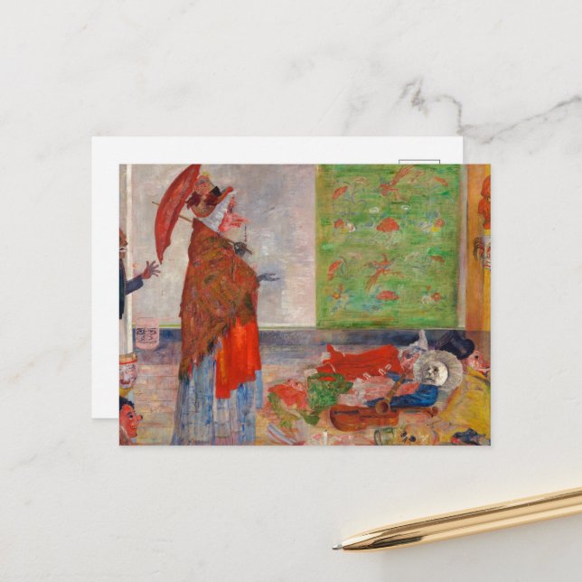 Astonishment of the Mask Wouse by James Ensor Postcard (Front/Back In Situ)