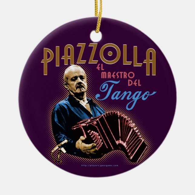 Astor Piazzolla Ceramic Ornament (Front)