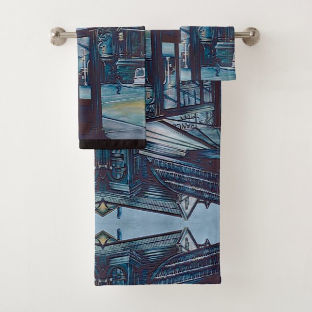 Astor Place Aborigines, NYC Bath Towel Set (Insitu)