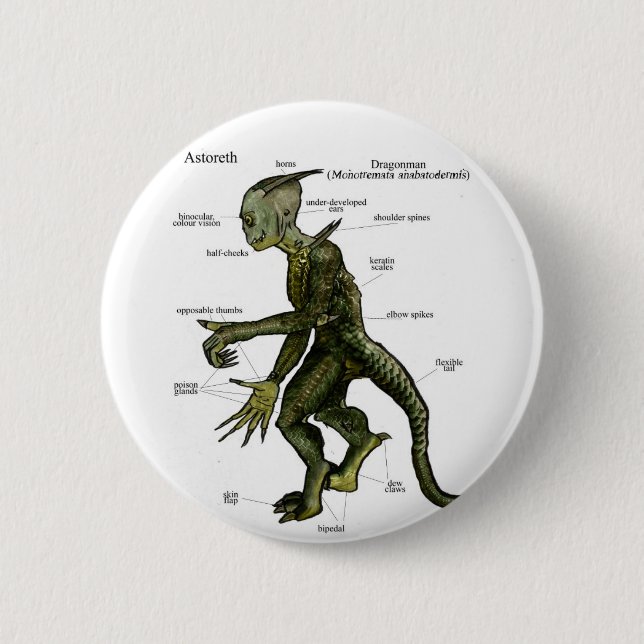 Astoreth: Dragonman Pinback Button (Front)