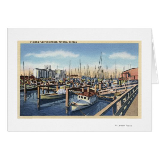 Astoria, Oregon - Fishing Fleet in Harbor Cards (Front Horizontal)