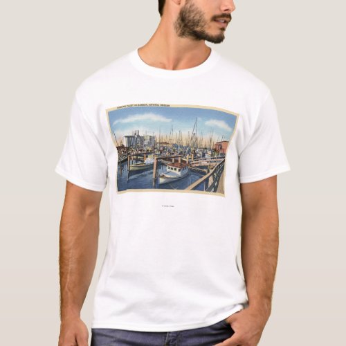Astoria Oregon _ Fishing Fleet in Harbor T_Shirt