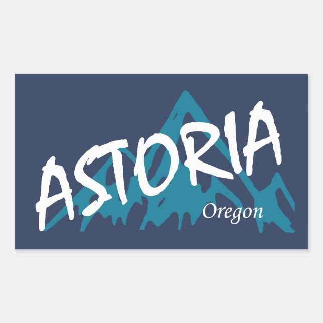 Astoria Oregon Mountains Rectangular Sticker (Front)