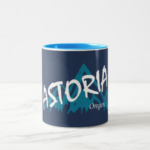 Astoria Oregon Mountains Two-Tone Coffee Mug