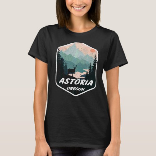 Astoria Oregon Or Mountains Hike Hiking Souvenir T_Shirt