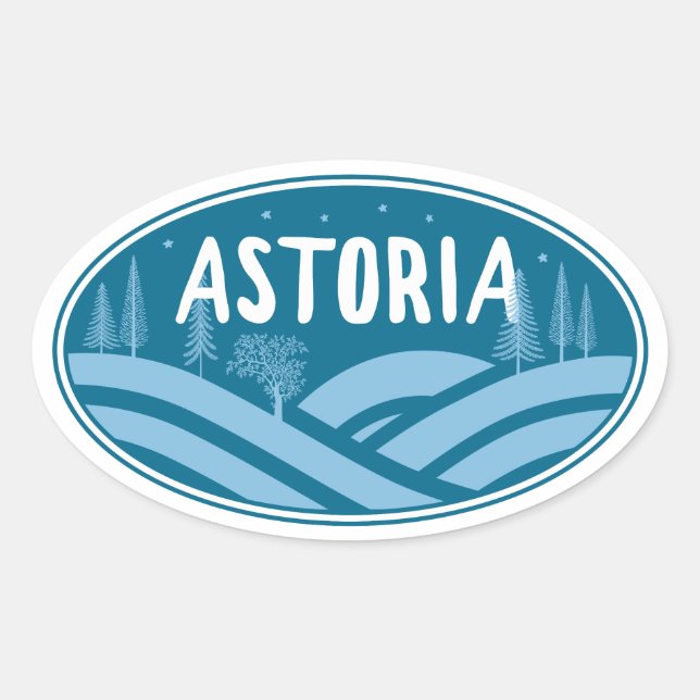Astoria Oregon Outdoors Oval Sticker (Front)