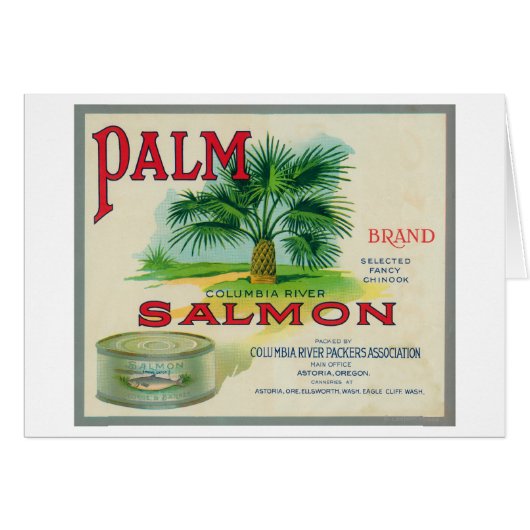 Astoria, Oregon - Palm Salmon Case Label Cards (Front Horizontal)