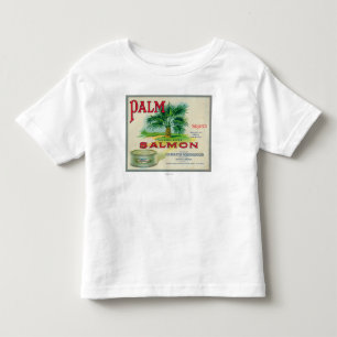 Astoria, Oregon - Palm Salmon Case Label Toddler T-shirt