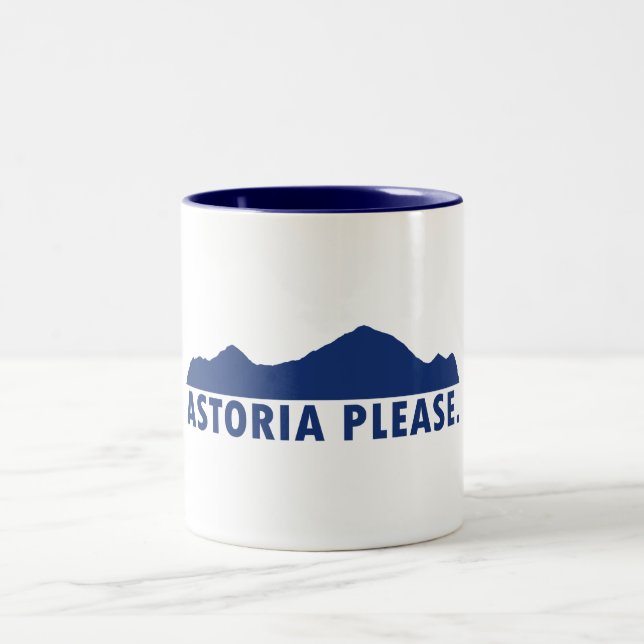 Astoria Oregon Please Two-Tone Coffee Mug (Center)