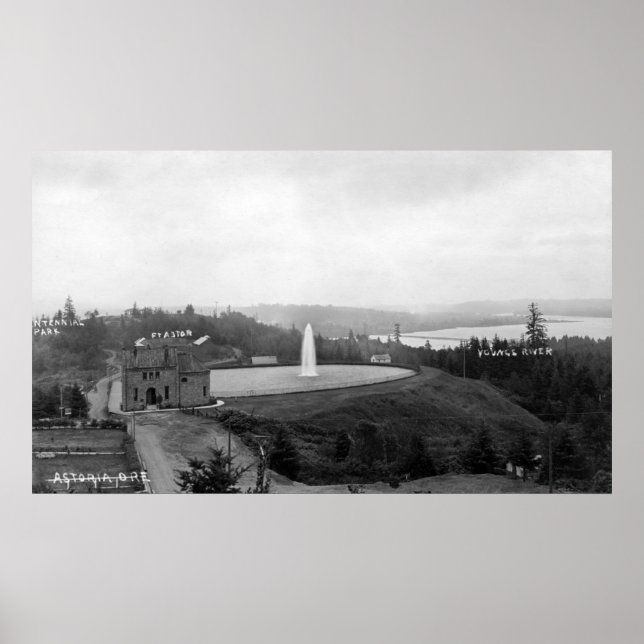 Astoria, Oregon Resevoir and Fort Astoria Poster (Front)