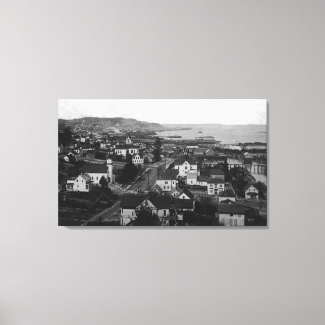Astoria, Oregon Town View Looking West Canvas Print (Front)