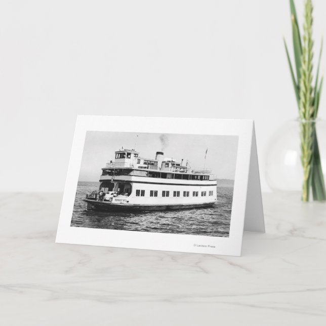 Astoria, Oregon View of Ferry Astoria Photograph Card (Front)