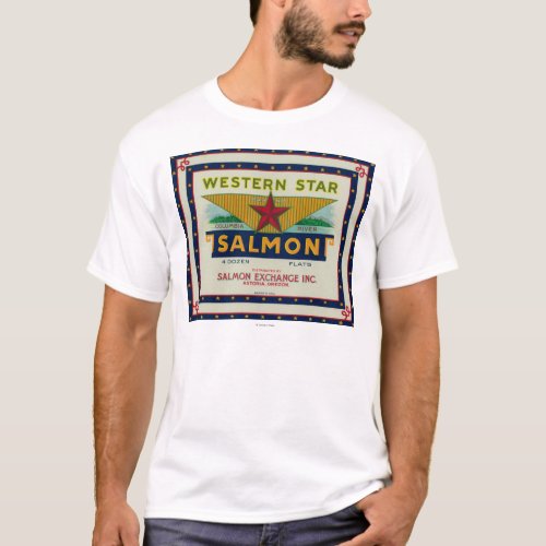 Astoria Oregon _ Western Star Salmon Case Label T_Shirt