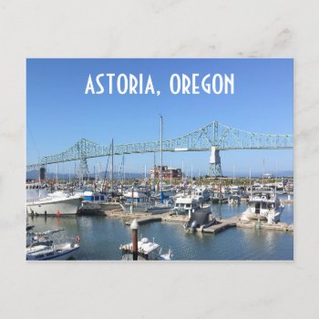 Astoria  Oregon  With Bridge And Marina Postcard by whereabouts at Zazzle