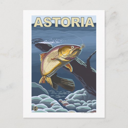 Astoria OregonCutthroat Trout Cross_Section Postcard