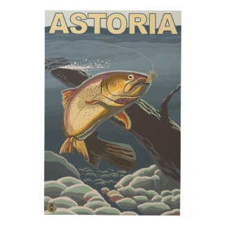 Astoria, OregonCutthroat Trout Cross-Section Wood Wall Art