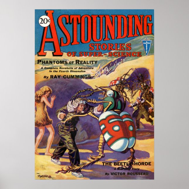 Astounding Stories 1930 vintage science fiction Poster (Front)
